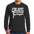 I'm Just Here For My Flippin Daughter Gymnastics Dad Mom Men Long Sleeve T-Shirt
