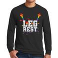 Leg Rest Naughty Dad Joke Vagitarian Lesbian Men Long Sleeve T-Shirt