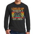 Leveled Up To Dad Of 3 Three Daddy Again 2025 Father's Day Men Long Sleeve T-Shirt