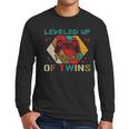 Leveled Up To Dad Of Twins Video Gamer Gaming Men Long Sleeve T-Shirt