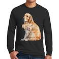 I Love Dad Patriotic Golden Retriever Canine Dog Lover Men Long Sleeve T-Shirt