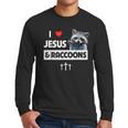 I Love Jesus And Raccoons Mom Dad Christian Love Jesus Bible Men Long Sleeve T-Shirt