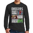 Marvel Father's Day Spider-Man Thor Hulk Dad Attributes Men Long Sleeve T-Shirt