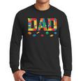 Master Builder Dad Birthday Boy Building Bricks Blocks Daddy Men Long Sleeve T-Shirt