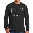 Minimalist Cat Mom Cat Dad Men Kids Women Cat Men Long Sleeve T-Shirt