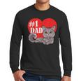 Nebelung Cat 1 Dad Father's Day Daddy Heart Decor For Men Women Kids Men Long Sleeve T-Shirt