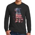 Patriotic Pitbull American Flag 4th Of July Dog Pitbull Dad Men Long Sleeve T-Shirt