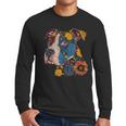 Pitbull Floral Dog Lover Vintage Flower Art Pitbull Mom Dad Men Long Sleeve T-Shirt