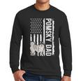 Pomsky Dad American Flag Pomsky Owner Pomsky Lover Men Long Sleeve T-Shirt
