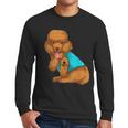 Poodle I Love Dad Tattoo Apparel Dog Dad Dads For Men Women Men Long Sleeve T-Shirt