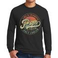 Pops Like a Grandpa Only Cooler Vintage Retro Pops Dad Men Long Sleeve T-Shirt