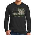 Promoted To Daddy Est 2026 Camo USA Flag New Dad 2026 Men Long Sleeve T-Shirt