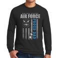 Proud Air Force Dad Of The US Air Force USA Flag Men Long Sleeve T-Shirt