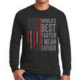 Retro Dad World's Best Farter I Mean Father Vintage Flag Usa Men Long Sleeve T-Shirt