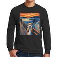 The Scream Cat Parody For Kitty Cat Lover Cat Mom Cat Dad Men Long Sleeve T-Shirt