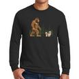 Shih Tzu Bigfoot Dog Walking Mom Dad Kids Men Long Sleeve T-Shirt
