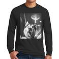 Siberian Husky Alien UFO Taking a Selfie Dog Mom Dad Men Long Sleeve T-Shirt