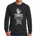 Three Points Throw Basketball Player Fan Dad Joke Tee Men Long Sleeve T-Shirt