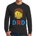 Unique Family Dad Master Builder Building Bricks Blocks Men Long Sleeve T-Shirt