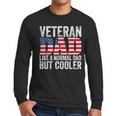 Veteran Dad Like A Normal Dad But Cooler American Flag Men Long Sleeve T-Shirt