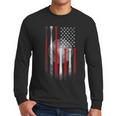 Vintage Baseball American Flag Classic Fit Tee For Dad And Mom Men Long Sleeve T-Shirt