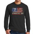 Vintage Gymnastics Dad American USA Flag Sports Men Long Sleeve T-Shirt