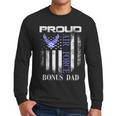 Vintage Proud Air Force Bonus Dad With American Flag Men Long Sleeve T-Shirt