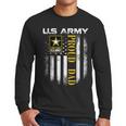 Vintage US Army Proud Dad With American Flag Men Long Sleeve T-Shirt