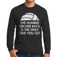 Volleyball Dad MoM Daughter Back Number Men Long Sleeve T-Shirt