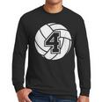 Volleyball Player 4 Volleyball Mom Dad Jersey Number 4 Men Long Sleeve T-Shirt