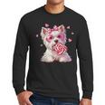 Westie Dog Valentines Day Dog Mom Westie Dad Candy Sucker For Men Women Girls Kids Men Long Sleeve T-Shirt