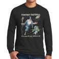 Wizard Dragon Fantasy Football Player Literal Dad Joke Men Long Sleeve T-Shirt