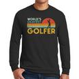 Worlds Okayest Golfer Retro Golf Joke Dad Men Women Kids Men Long Sleeve T-Shirt