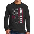 Yorkie Dog Vintage US American Flag Yorkie Dad Fathers Day Men Long Sleeve T-Shirt