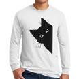 Curious Cat Peeking Sneaky Cat Cat Mom Cat Dad Men Long Sleeve T-Shirt Curious Cat Peeking Sneaky Cat Cat Mom Cat Dad Men Long Sleeve T-Shirt