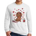 Cute Dachshund Valentine's Day Heart Love Dog Mom Dog Dad Men Long Sleeve T-Shirt