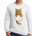 Cute Tabby Cat Pocket Cat Mom Cat Dad Cat Lover Men Long Sleeve T-Shirt Cute Tabby Cat Pocket Cat Mom Cat Dad Cat Lover Men Long Sleeve T-Shirt