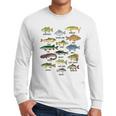 Fishing-Shirt Types Of Freshwater Bass Fish Dad Jokes Men Long Sleeve T-Shirt