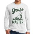 Push Lawn Mower Legend Grass Master Dad Mowing Men Long Sleeve T-Shirt