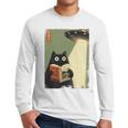 Vintage Japanese Cat Book Lovers UFO Alien Abduction Cat Dad Men Long Sleeve T-Shirt Vintage Japanese Cat Book Lovers UFO Alien Abduction Cat Dad Men Long Sleeve T-Shirt