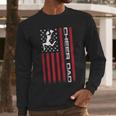 4th Of July US Flag Cheer Dad Shirt For Father's Cheer Men Long Sleeve T-Shirt