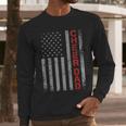 American Flag Cheer Dad Vintage Patriotic Father Cheerleader Men Long Sleeve T-Shirt