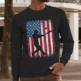 American Flag Vintage Baseball Flag Dad Mom Tee T-Shirt Men Long Sleeve T-Shirt