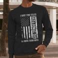 ON BACK I Have Two Titles Dad Bonus Dad Fathers Day Step Dad Men Long Sleeve T-Shirt