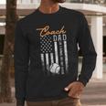 Baseball Coach Dad Like A Normal Dad Only Cooler USA Flag Men Long Sleeve T-Shirt