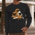 Beagle Flying a Plane Pilot Airplane Dog Mom Dad Men Long Sleeve T-Shirt