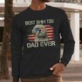 Best Shih Tzu Dad Ever Tshirt Dog Lover American Flag Men Long Sleeve T-Shirt