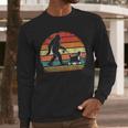 Bigfoot Walking a Dog Bernedoodle Dog Dad Men Long Sleeve T-Shirt