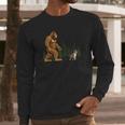 Boston Terrier Bigfoot Dog Walking Dog Mom Dad Kids Men Long Sleeve T-Shirt