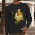 Calico Cat With Flowers For Mom Dad Women Men Kids Botanical Men Long Sleeve T-Shirt